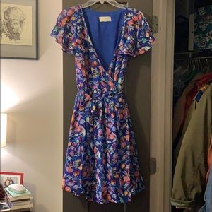 Anthropologie floral wrap dress